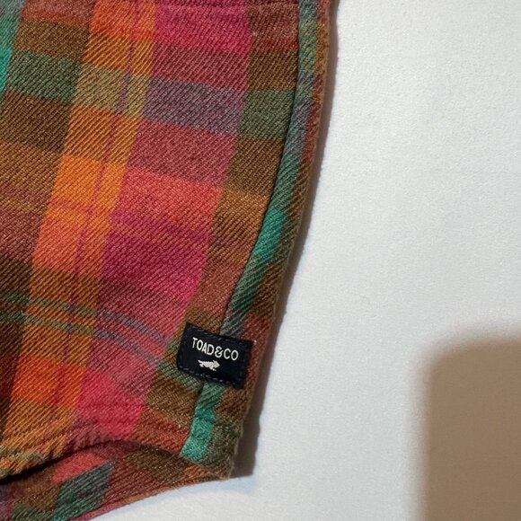 Toad & Co Women Bodie Plaid Flannel ShirtDress Long Sleeve Small Size Pockets - Picture 10 of 13